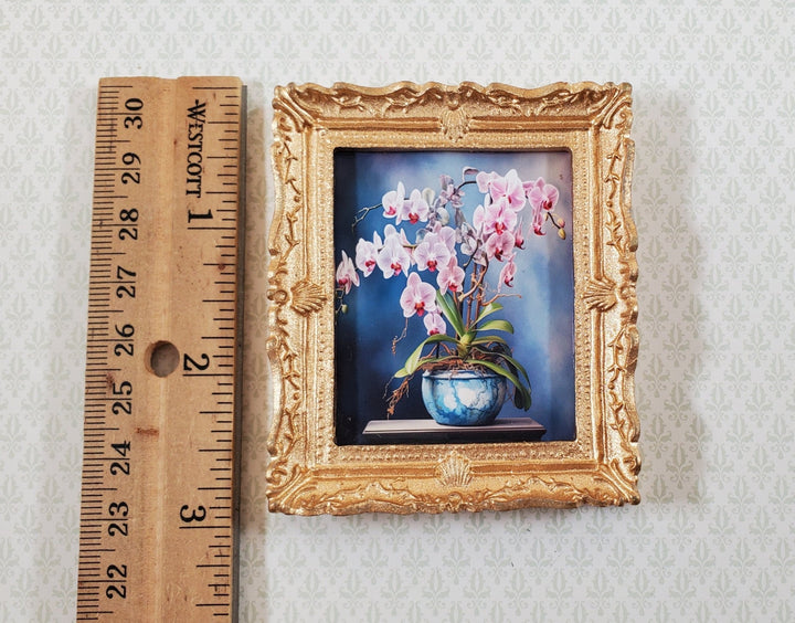 Miniature Potted Orchid Phalaenopsis Framed Art Print 1:12 Scale Dollhouse - Miniature Crush