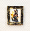 Miniature Pug on a Motorcycle with Goggles Framed Print Dog 1:12 Scale Dollhouse
