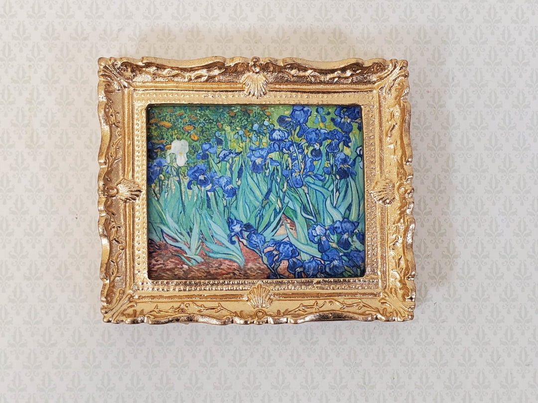 Miniature Purple Irises by Vincent Van Gogh Framed Print 1:12 Scale Handmade - Miniature Crush