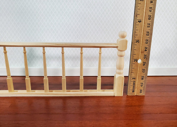 Miniature Railing Assembled 1 Piece 9 3/8" for Porches Decks Balconies Dollhouses 1:12 Scale - Miniature Crush