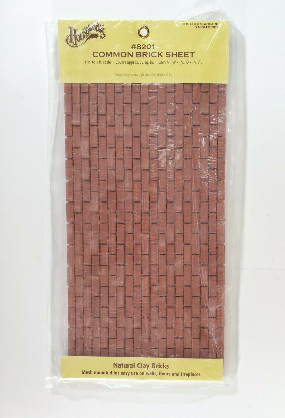 Miniature Red Bricks Kiln Fired Clay by Houseworks 1:12 Scale Covers 72 sq in - Miniature Crush