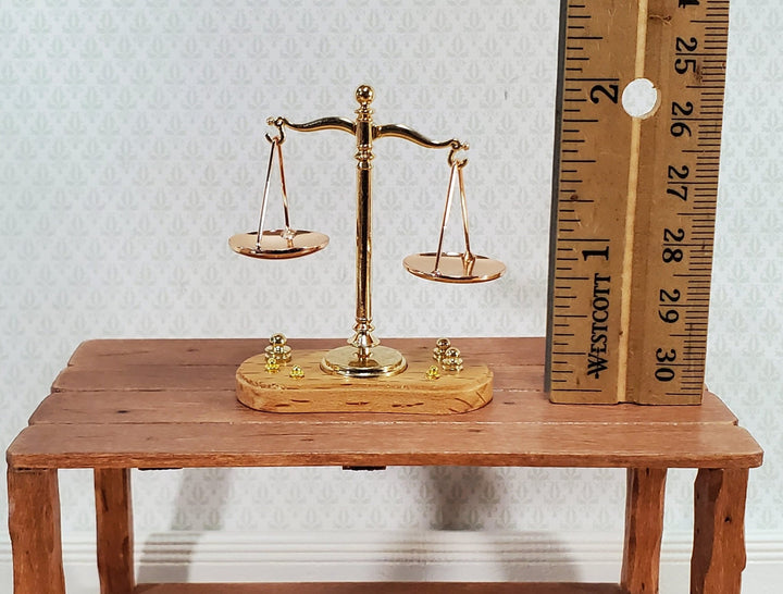 Miniature Scale with Weights Metal Pharmacy Grocer Apothecary Working - Miniature Crush