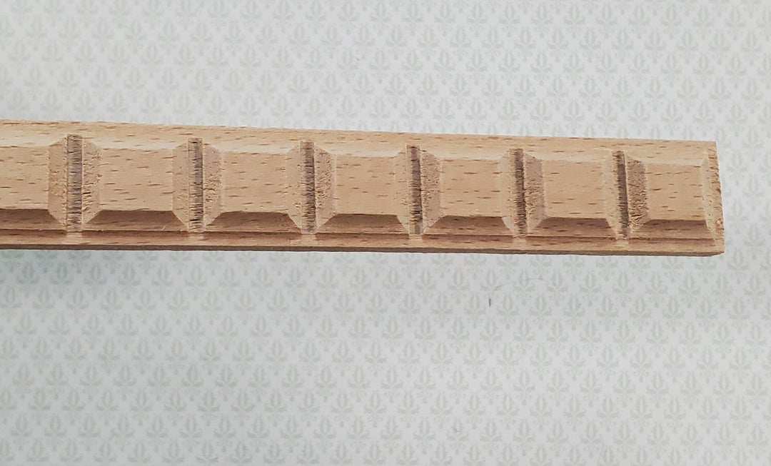 Miniature Square Block Trim Wood Relief Molding 11/16" x 18" Dollhouse Ceilings Walls - Miniature Crush