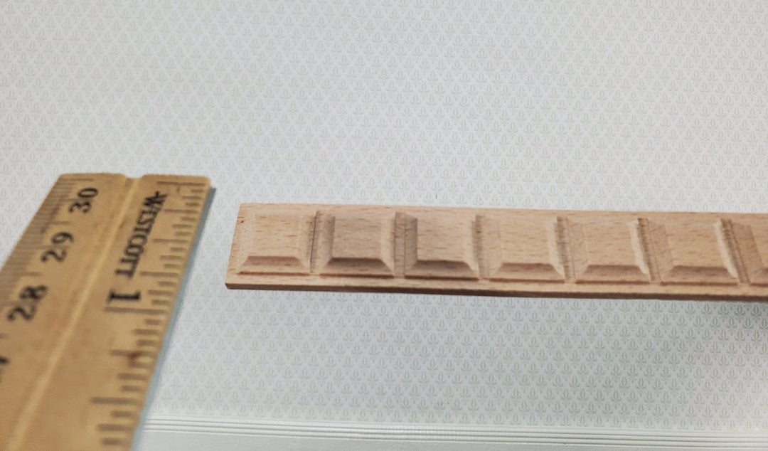 Miniature Square Block Trim Wood Relief Molding 11/16" x 18" Dollhouse Ceilings Walls - Miniature Crush