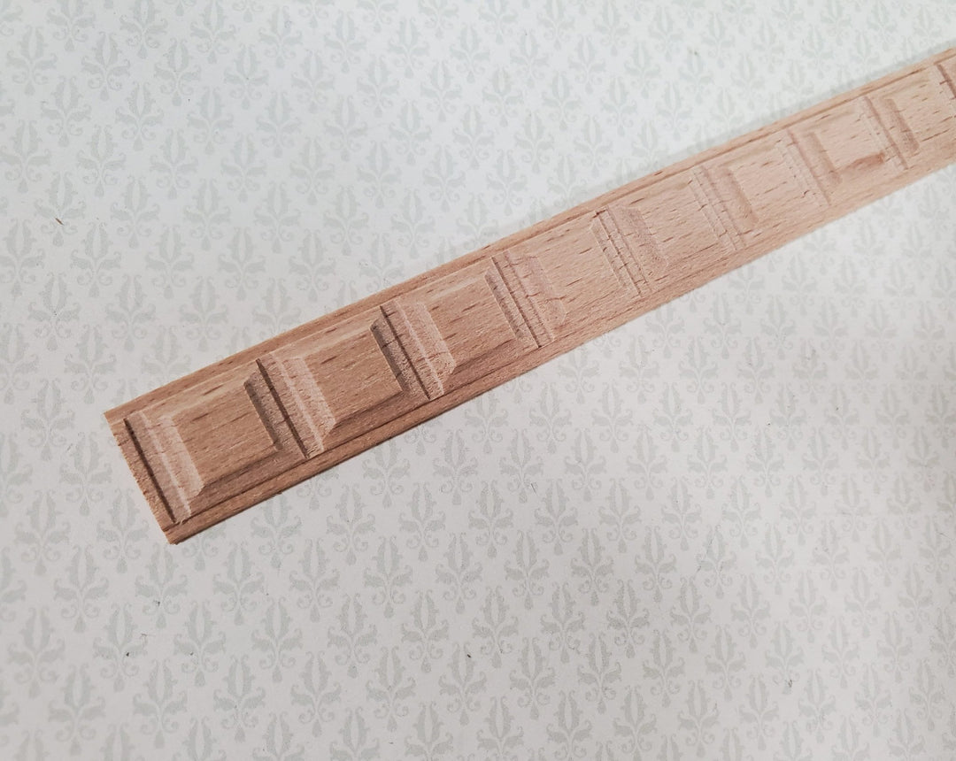 Miniature Square Block Trim Wood Relief Molding 9/16" x 18" Dollhouse Ceilings Walls - Miniature Crush