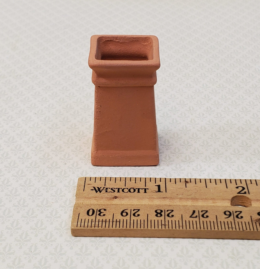 Miniature Square Chimney Pot Smoke Stack Terra Cotta 1:12 Scale Dollhouse - Miniature Crush