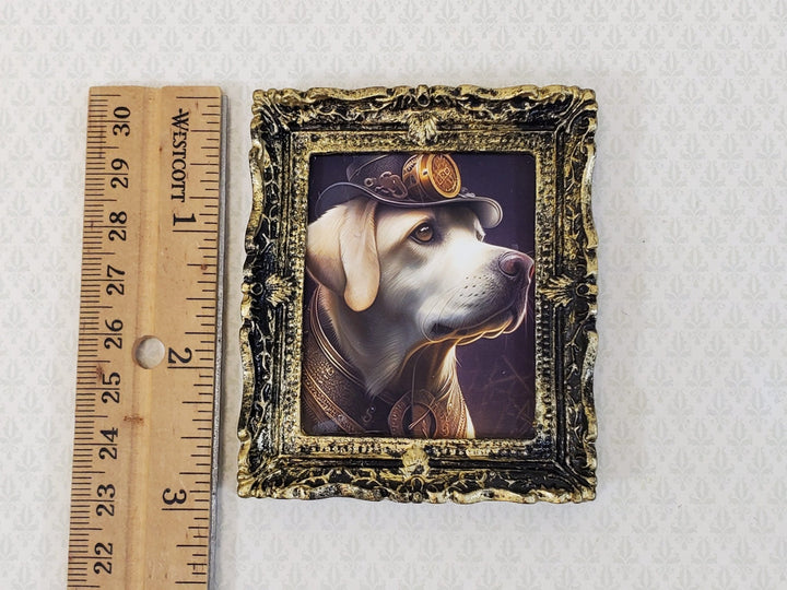 Miniature Steampunk Dog Framed Print Labrador 1:12 Scale Miniature Picture - Miniature Crush