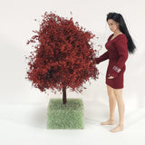 Miniature Tree or Bush Red Japanese Maple 4" Tall on a Spike Model Scenery Garden - Miniature Crush