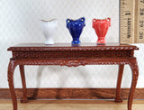 Miniature Vases Ceramic Red White Blue Set of 3 1:12 Scale Dollhouse Accessories - Miniature Crush