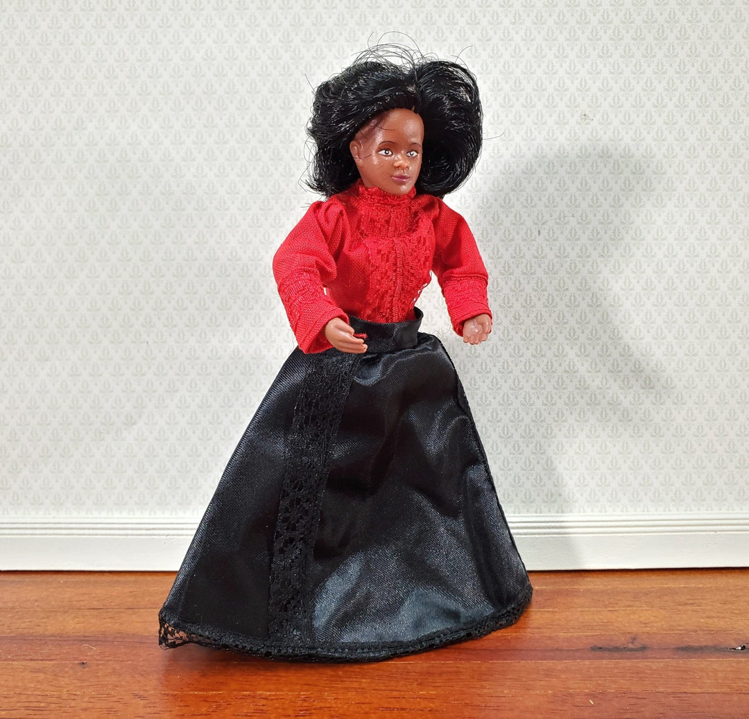 Miniature Victorian Woman Black Brown Doll Mom Mother 1:12 Scale Dollhouse - Miniature Crush