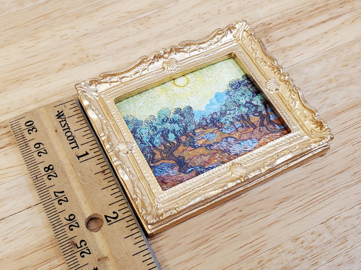 Miniature Vincent Van Gogh Framed Print Olive Trees 1:12 Scale Handmade - Miniature Crush