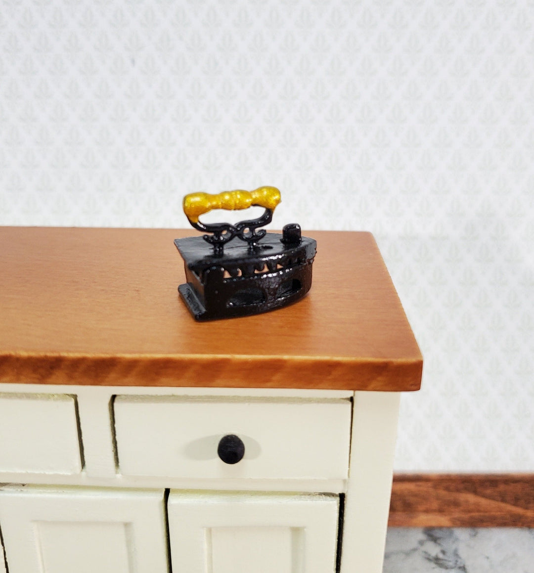 Miniature Vintage Coal Iron 1:12 Scale Primitive Dollhouse Laundry Room Decor - Miniature Crush