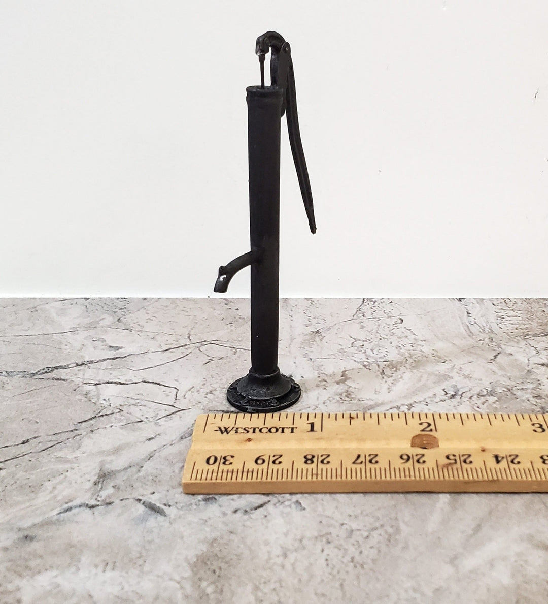 Miniature Well Pump Metal Matte Black Finish 1:12 Scale Dollhouse Scale Model - Miniature Crush