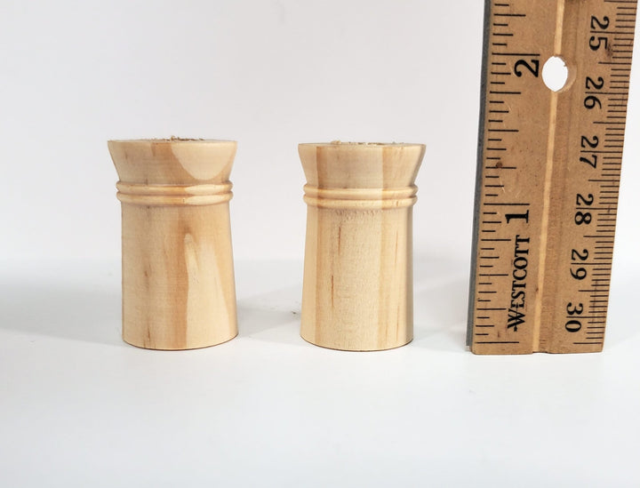 Miniature Wood Chimney Pots Smoke Stacks 2 Pieces 1:12 Scale Dollhouse - Miniature Crush