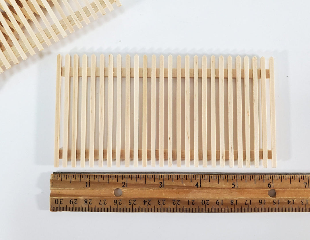 Miniature Wood Fence Railing x4 Pieces 1:12 Scale Dollhouse Fairy Garden - Miniature Crush