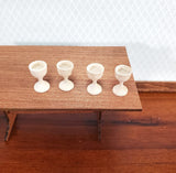 Miniature Wood Goblets Chalices x4 1:12 Scale Dollhouse Decoration Kitchenware - Miniature Crush