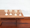 Miniature Wood Goblets Chalices x4 1:12 Scale Dollhouse Decoration Kitchenware