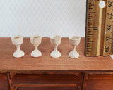 Miniature Wood Goblets Chalices x4 1:12 Scale Dollhouse Decoration Kitchenware - Miniature Crush