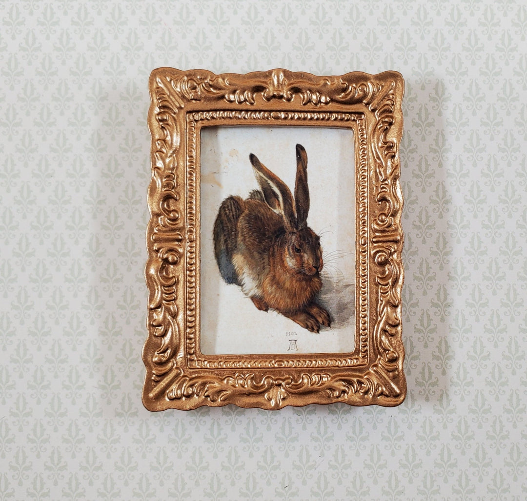 Miniature Young Hare Rabbit Albrecht Durer 1502 Framed Art Print 1:12 Scale - Miniature Crush