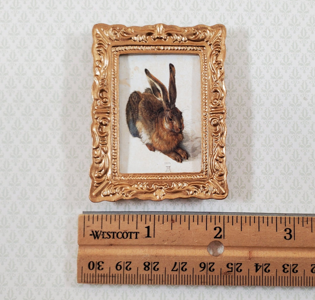 Miniature Young Hare Rabbit Albrecht Durer 1502 Framed Art Print 1:12 Scale - Miniature Crush