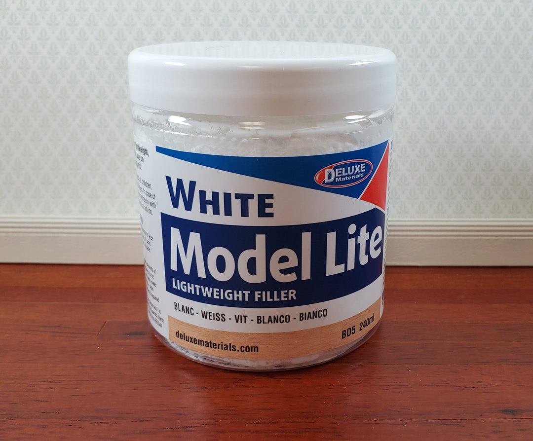 Model Lite Lightweight Filler Deluxe Materials 240 ml WHITE Non-Shrinking Balsa - Miniature Crush