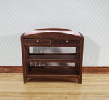 Modern Dollhouse Changing Table Wood Walnut Finish 1:12 Scale Nursery Room Furniture - Miniature Crush
