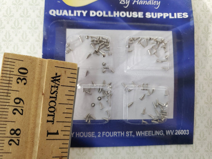 Nails Brads Small Tiny Thin 1/8" Silver Pack of 100 Dollhouse Miniatures Hardware - Miniature Crush