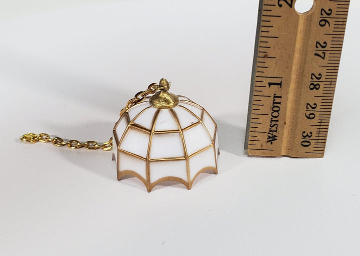 NON-Working Dollhouse Ceiling Light White with Bronze Accents 1:12 Scale Miniature - Miniature Crush