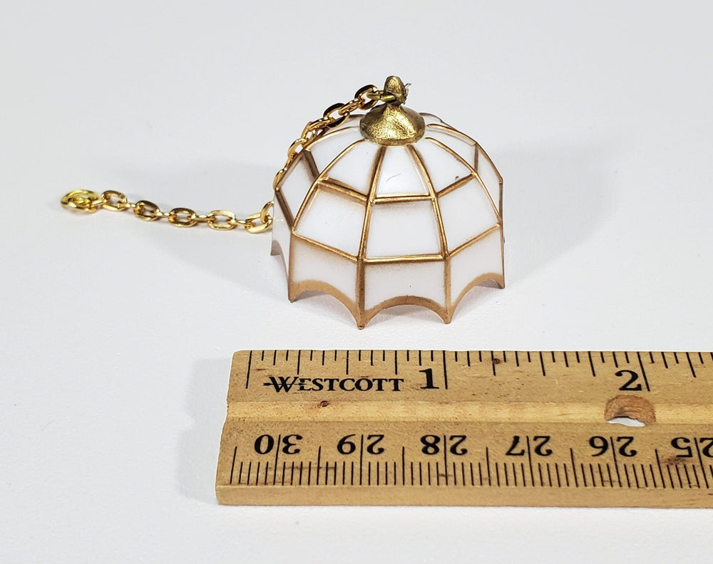 NON-Working Dollhouse Ceiling Light White with Bronze Accents 1:12 Scale Miniature - Miniature Crush