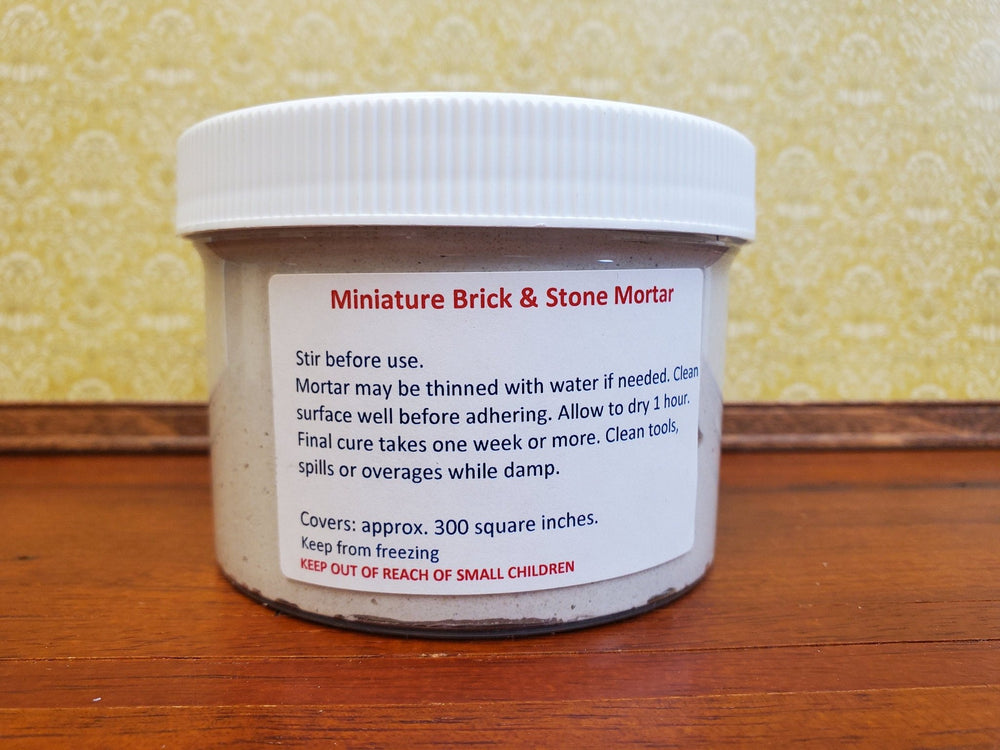 Pre Mixed Mortar Grout Mix for Dollhouse Miniature Bricks Stone Tile White 16 oz - Miniature Crush