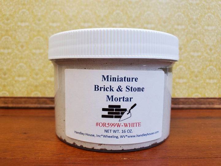 Pre Mixed Mortar Grout Mix for Dollhouse Miniature Bricks Stone Tile White 16 oz - Miniature Crush