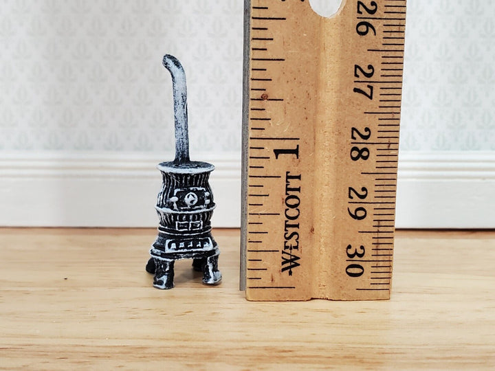 Quarter Scale Parlor Stove 1:48 Dollhouse Miniature Resin Aged Finish Tiny 1 5/8" Tall - Miniature Crush