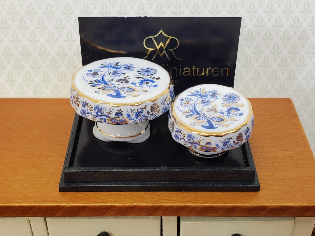 Reutter Porcelain Miniature Cake Stands x2 Plates Dishes 1:12 Scale Dollhouse - Miniature Crush