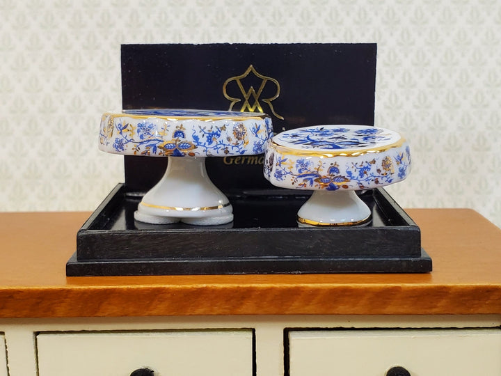 Reutter Porcelain Miniature Cake Stands x2 Plates Dishes 1:12 Scale Dollhouse - Miniature Crush