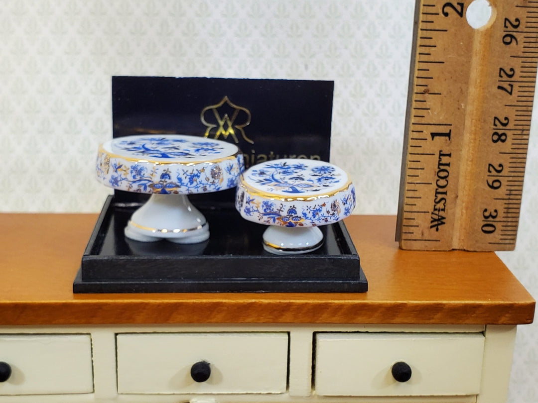 Reutter Porcelain Miniature Cake Stands x2 Plates Dishes 1:12 Scale Dollhouse - Miniature Crush