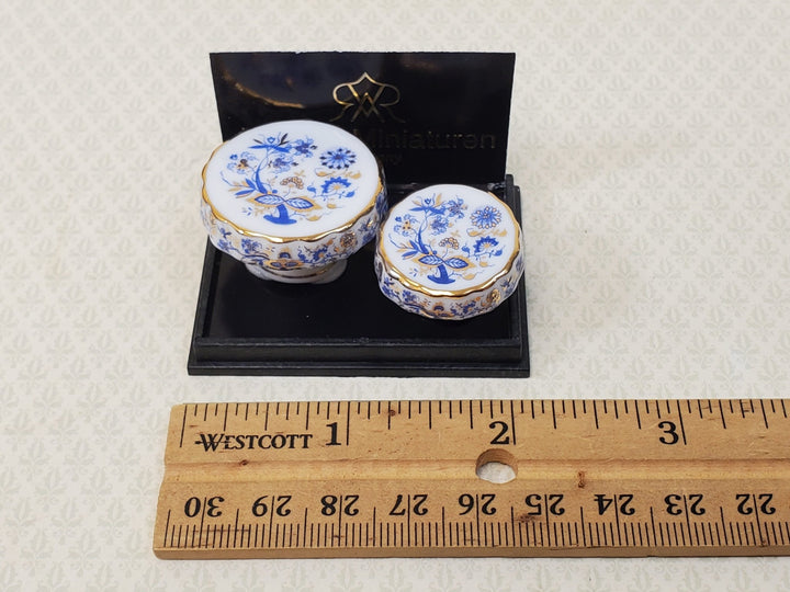 Reutter Porcelain Miniature Cake Stands x2 Plates Dishes 1:12 Scale Dollhouse - Miniature Crush