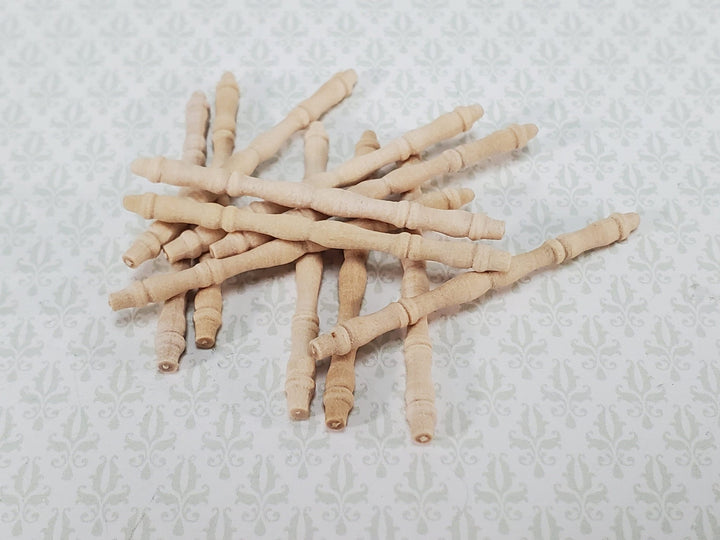 Small Miniature Spindles Thin Turned Wood for Building 12 Pieces 1 1/2" Long - Miniature Crush