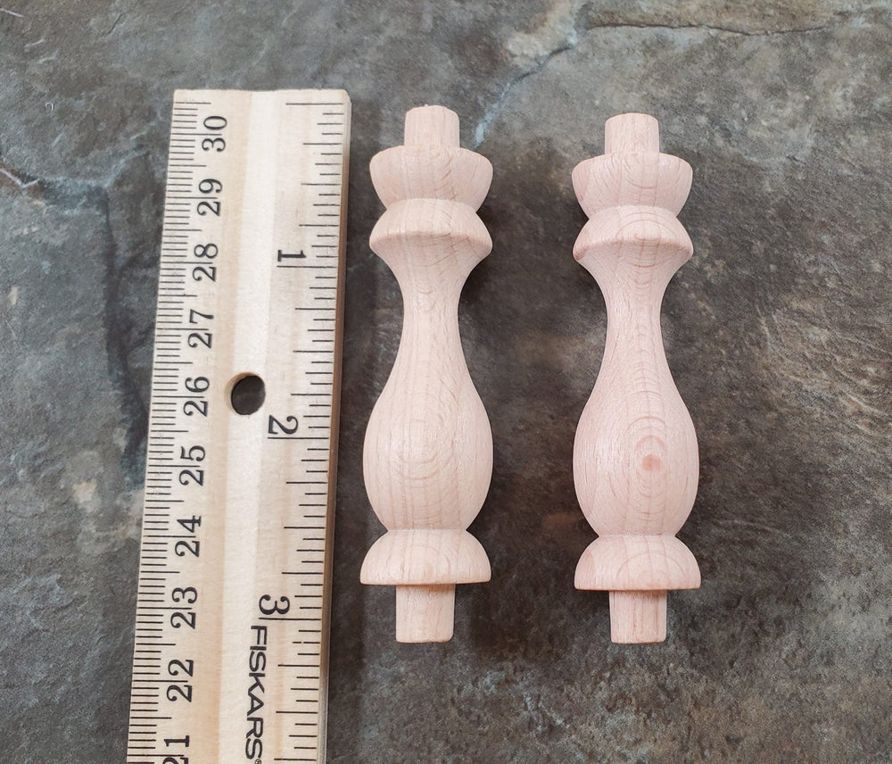 Spindles Fancy Dowels Urn Style Set of 2 Wood Pieces 2 3/8" Tall DIY Miniature Tables - Miniature Crush