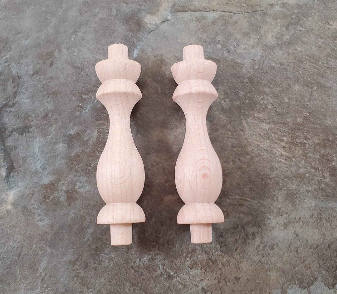 Spindles Fancy Dowels Urn Style Set of 2 Wood Pieces 2 3/8" Tall DIY Miniature Tables - Miniature Crush