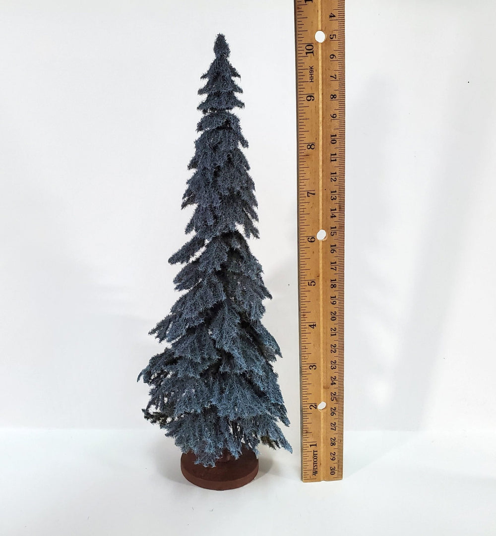 Tall Conifer Evergreen Pine Blue Spruce Tree on Base Scenery 10" Tall Miniature Model RR - Miniature Crush