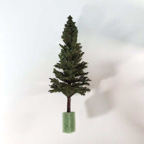 Tall Conifer Evergreen Pine Tree on Spike Scenery 10" Tall Miniature Model RR - Miniature Crush