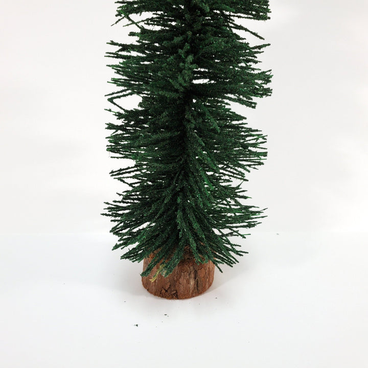 Tall Narrow Evergreen Tree on Wood Base Scenery 12" Tall Miniature Model - Miniature Crush