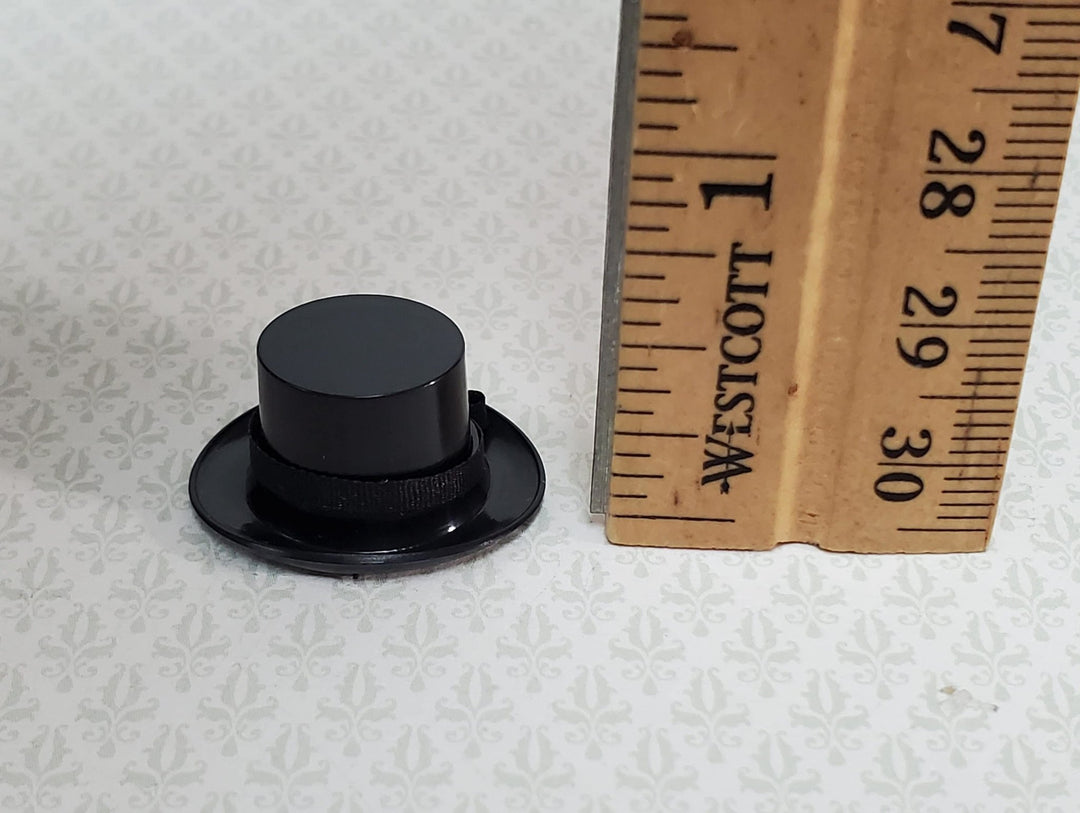 Tiny Black Top Hat Steampunk with Ribbon - Small HALF SCALE 1:24 - Miniature Crush