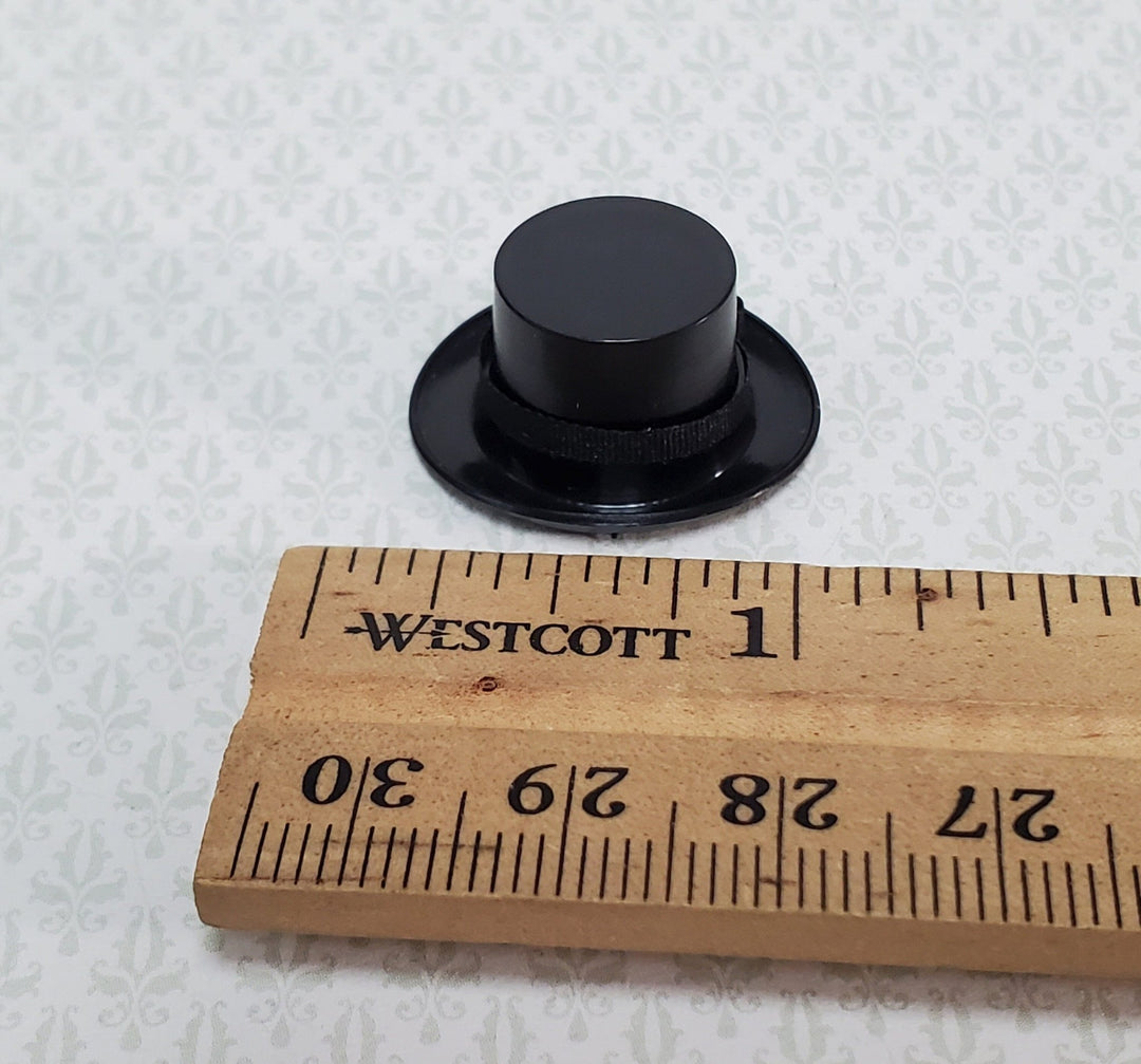 Tiny Black Top Hat Steampunk with Ribbon - Small HALF SCALE 1:24 - Miniature Crush