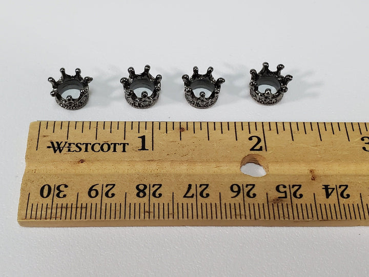 Tiny Crowns Aged Silver Metal 4 pc Miniatures Jewelry Model Making 1:48 Scale - Miniature Crush