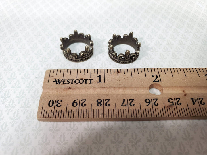 Tiny Crowns Bronze Metal Set of 2 Miniatures Jewelry Model Making Dollhouse - Miniature Crush