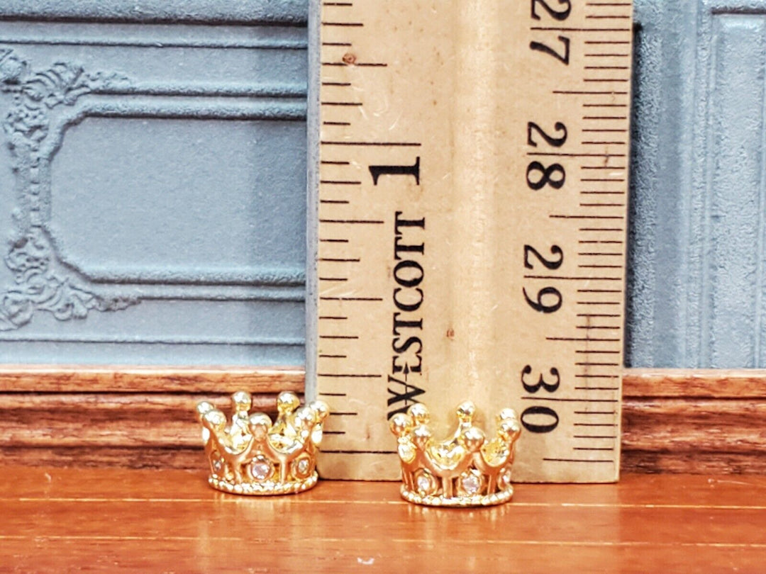 Tiny Crowns Gold Metal Set of 2 Miniatures Jewelry Model Making 1:48 Scale - Miniature Crush