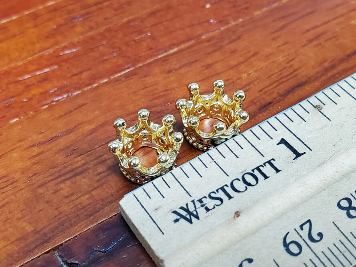 Tiny Crowns Gold Metal Set of 2 Miniatures Jewelry Model Making 1:48 Scale - Miniature Crush