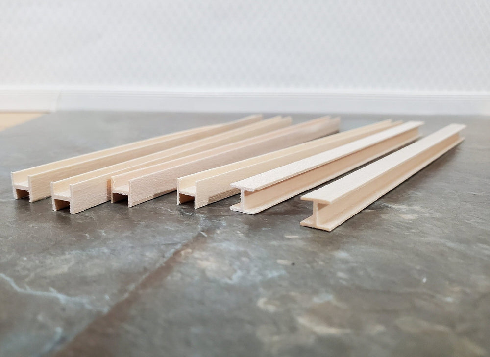 Tiny I-Beam H-Beam Wood 6 Short Pieces 1/4" x 1/4" x 6" long NE556 Scale Model Building - Miniature Crush
