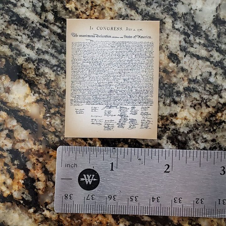 Tiny Miniature Copy of The Declaration of Independence on Paper Dollhouse Prop - Miniature Crush